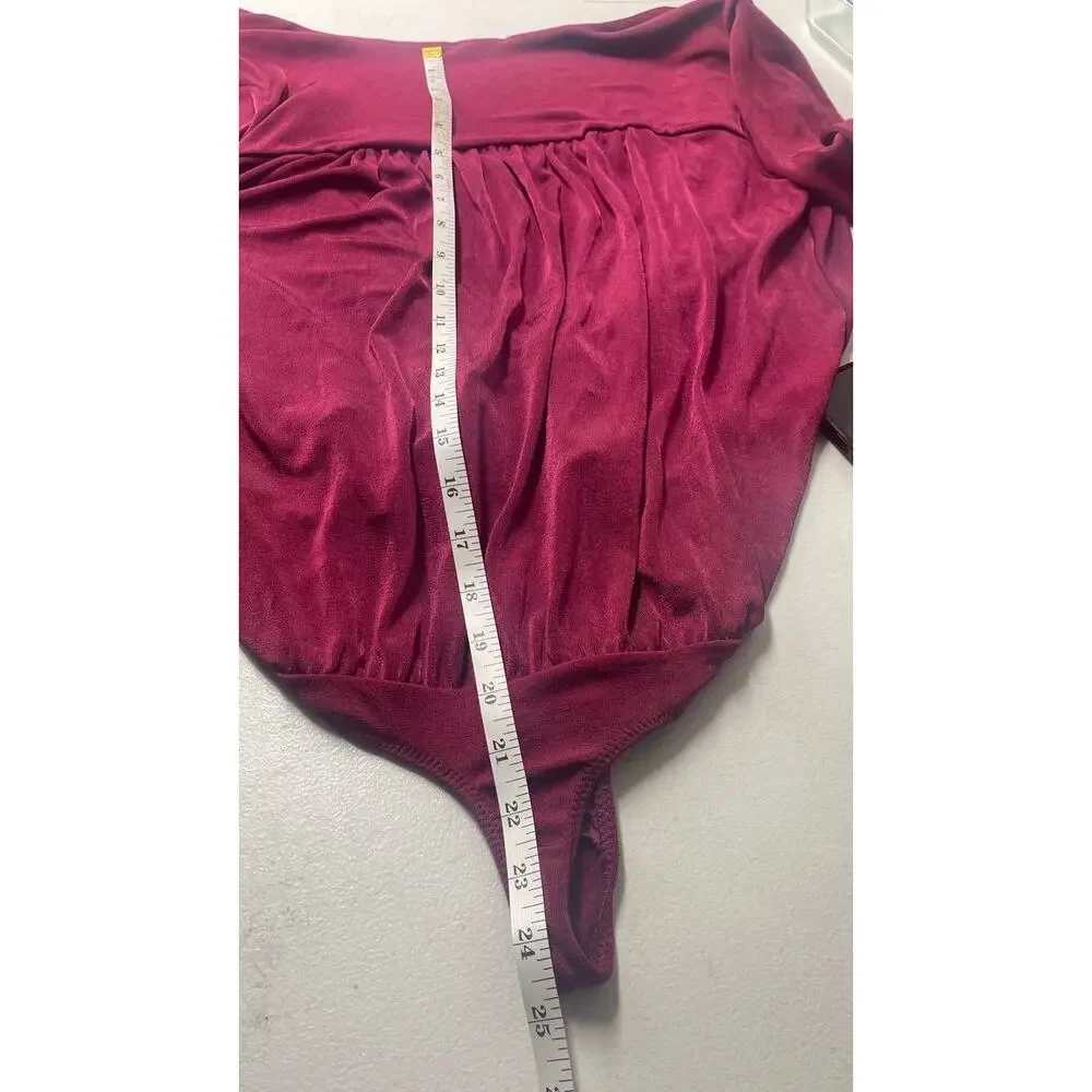 Free People Intimately‎ Turnt Bodysuit Dark Rhubarb Sz Small